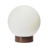 luminária madeira e globo vidro difusor alba
