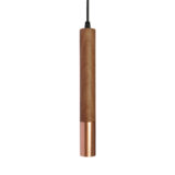 pendente guita madeira e cobre led