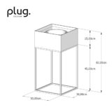 Dimensões suporte botânico oásis 60cm Plug Design