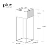 dimensão suporte botânico 75cm plug design