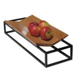 Fruteira Planar Plug Design em madeira e metal