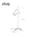Luminária de mesa Solon Plug Design Dimensões
