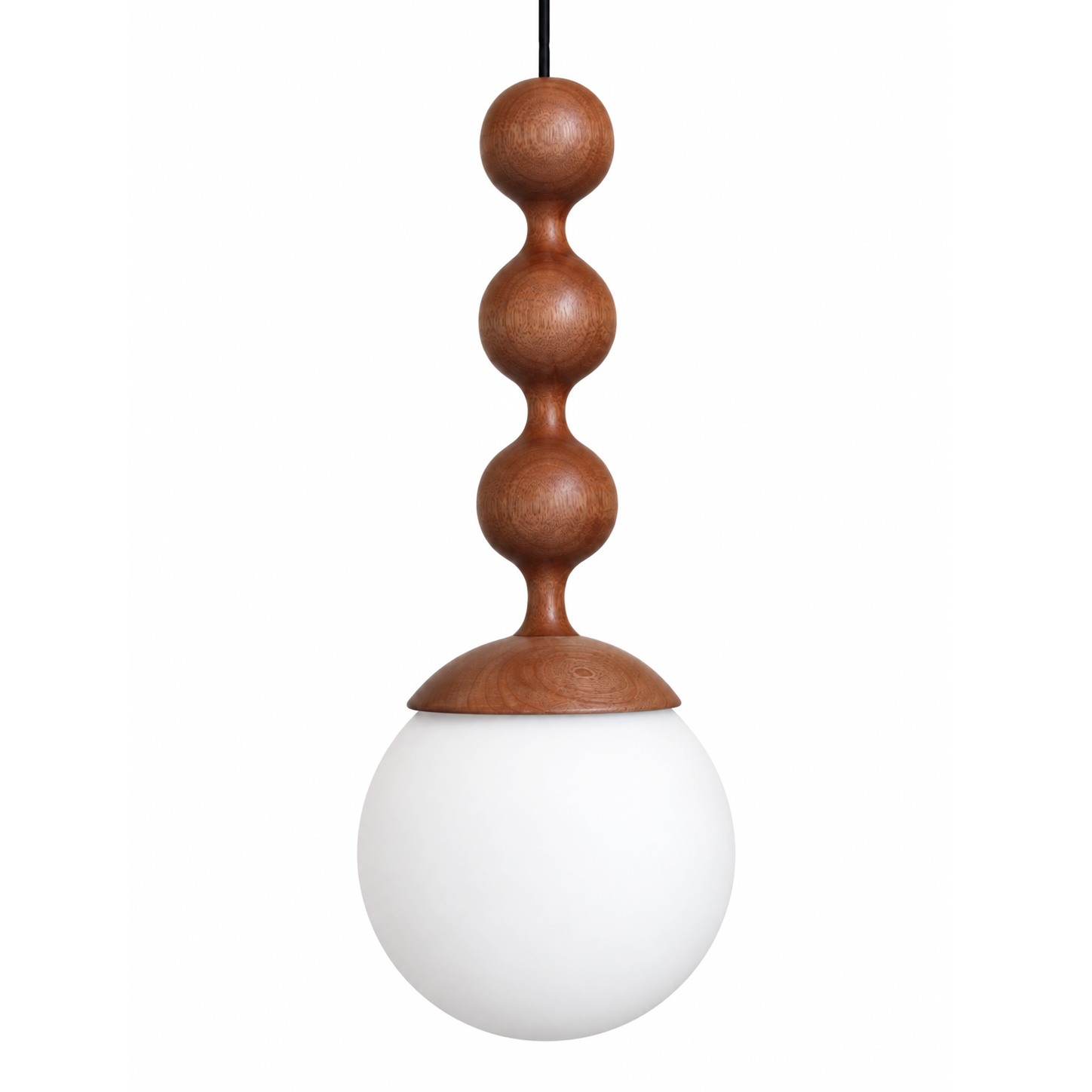 LUMINÁRIA PENDENTE LAGUNA PLUG DESIGN luminária pendente laguna contemporâneo com esferas de madeira maciça e globo de vidro ideal para quarto sala e projetos de arquitetura de alto padrão